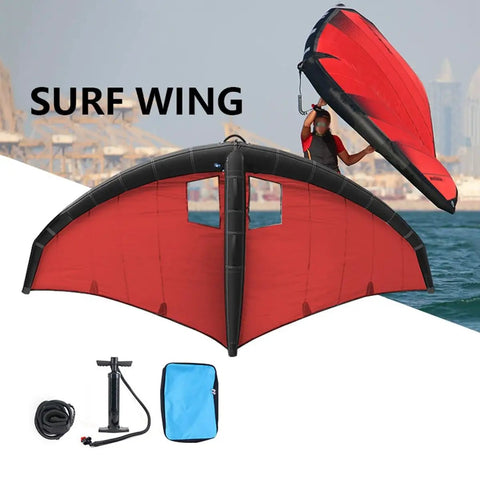 Person using Dope Inflatable Surfing Wing For Wind Wing Foiling And Kitesurfing, Handheld Foil Wing Kite For Water Play, 6 sq ft