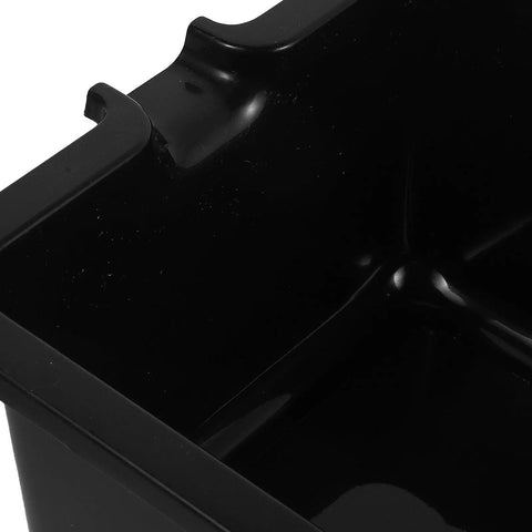 Close-up of Heavy Duty Portable Oil Catch Pan With Ergonomic Handle For Easy Car Maintenance showing the black plastic basin.