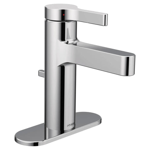 Vichy Chrome One Handle Modern Bathroom Faucet With Single Hole Mount and Easy Temperature Control, sleek design