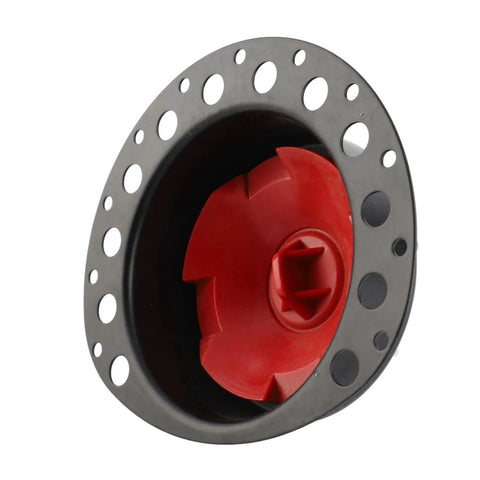 Freestanding Bathtub Drain Kit, Brass ABS Anti-Backflow for Home, showing interior view with red and black components for drainage.