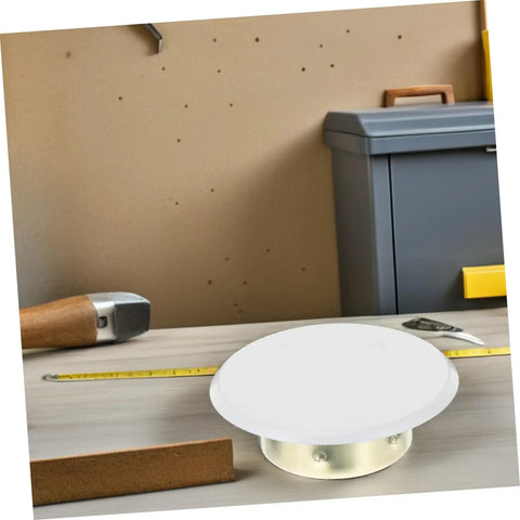 Four Pack Concealed Sprinkler Head Decorative Covers Heavy Duty Iron Protective Plates Built Tough For Outdoor Lawn Irrigation Systems on workshop table.
