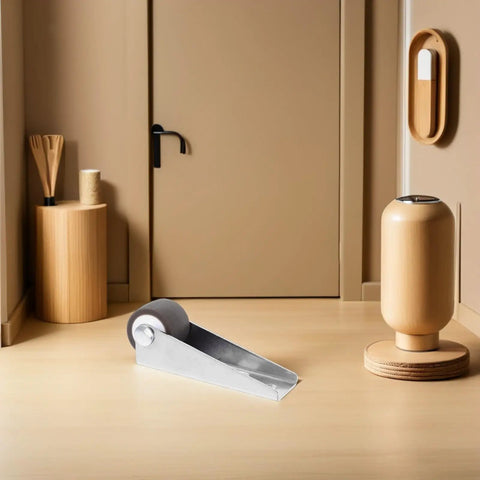 4 Pack Sliding Door Bottom Support Rollers Featuring Hella Tough Rubber Swivel Casters For Dead Silent Barn Door Hardware And Cabinet Track Keeping Glides Jam Free While Rolling Smooth As Butter Daily on wooden floor.