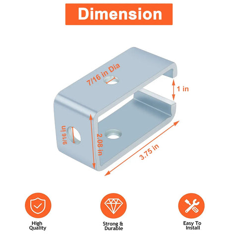 Heavy Duty Intermediate Support Hanger Bracket dimensions with 1-5/8 inch strut channel, showing measurements and features.