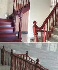 Top Tier Wooden Stair Spindles 25 Pack, Premium Baluster Posts For Decks And Indoor Railings, 95Cm Banister Columns with elegant dark finish.