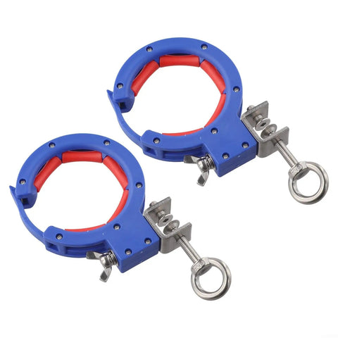 Cable Pulley Roller Wire Guide Clamp Set Must Have Reinforced Nylon Stainless Steel For Indoor Outdoor Wiring Fast Install Smart Axle Design Durable Wire Tray Guide 2 Pack, blue clamps