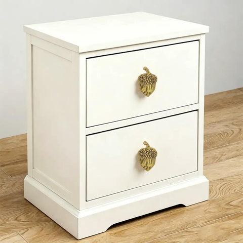 White dresser with Acorn Drawer Knobs 4 Pack Zinc Alloy Cabinet Knobs Vintage Hardware Antique Gold Finish For Dressers Kitchen Wardrobe