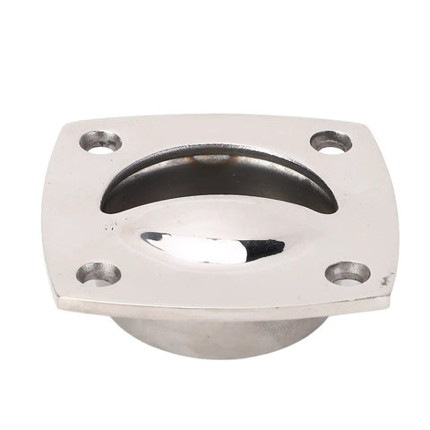 Badass Marine Grade Solid Stainless Steel Flush Pull Handle Rust Proof Cabinet Hardware, square minimalist design for boats and kitchens.
