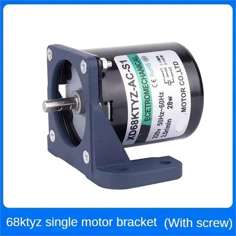 Low Speed 28W 220V AC Motor With Reversible Permanent Magnet Synchronous Drive, 68KTYZ, Gear Reduction Bracket, side view