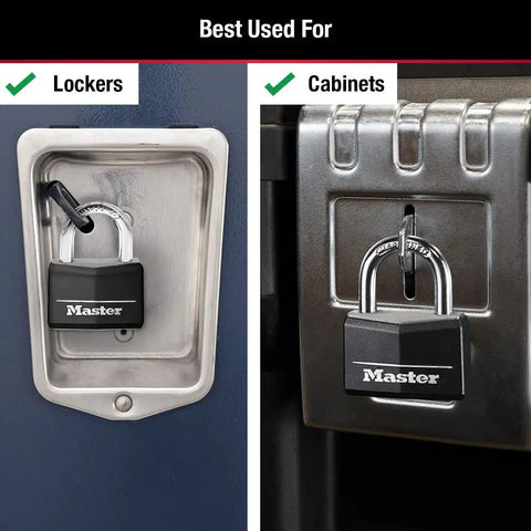 Covered Padlocks With Key For Outdoor Use, 2 Pack, All Weather Locks With Vinyl Covered Aluminum Body And Hardened Steel Shackle, Model 141T on lockers and cabinets