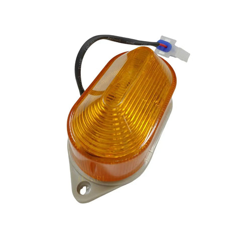 Rock Solid Heavy Duty Beacon Strobe Light 00000740 Working Lamp For Hydraulic Electric Scissor Lift with orange lens and wire.