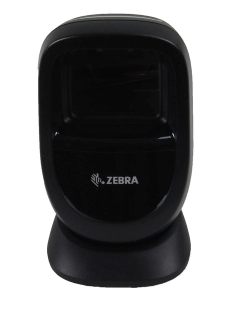Front view of DS9308 Handheld Barcode Scanner With USB Connection Corded 1D And 2D Imager Standard Range Black for inventory management.