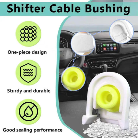 2 Pack Transmission Shifter Cable Bushing With Cap For Ford Edge 2015-2018 Fusion 2013-2016 Escape 2013-2019 Transit Connect 2013-2021 C Max 2013-2018 Replacement Kit Durable Plug-and-Play OEM Style Fit Easy Install Reliable Gear Shifter Linkage, white and yellow bushing