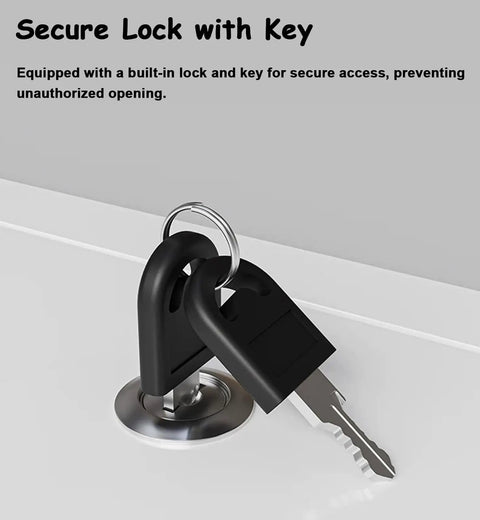 Secure lock and key for Straight Up Heavy Duty Soundproof Access Panel With No Sweat Flush Mount Install.