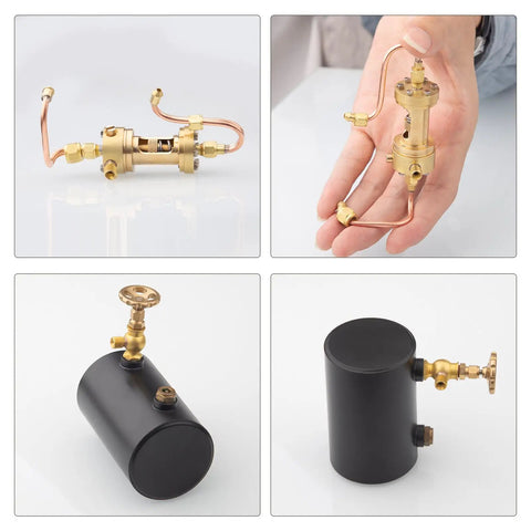 230ML Vertical Steam Boiler For Ship Engine Model Brass Power Boiler System With Heat Recovery Steam Generator Old School Marine Grade Design For Adults Engineers And Hobbyists black brass boiler shown with fittings