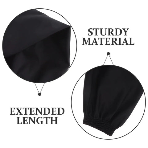 Black Waterproof Arm Sleeves Two Pack Heavy Duty Grease Shield For Mechanics And Construction Crews Slick Proof Work Cover with sturdy material and extended length.