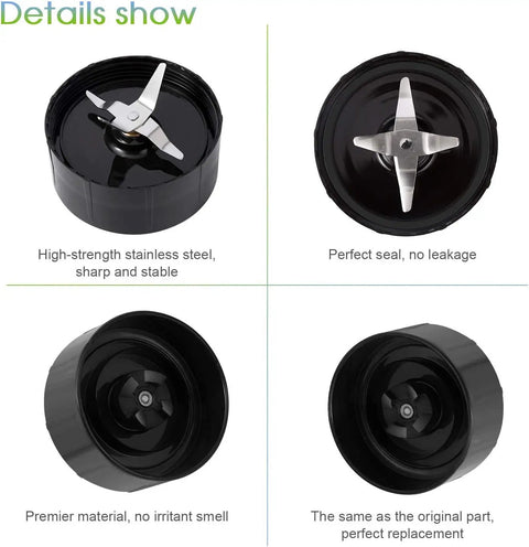 Cross Blade Replacement Kit With 4 Rubber Gaskets For 250W Blender MB1001 Series stainless steel blades and gasket