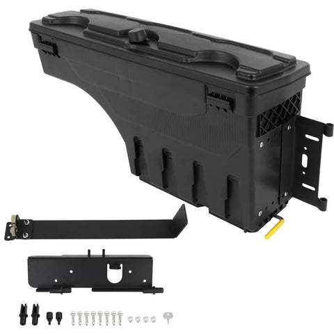 Right Side Truck Bed Storage Toolbox Built Tough For Ford F250 F350 F450 Super Duty Rig 1999 Through 2016 Black Abs Plastic with hardware