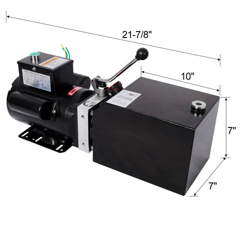 Heavy Duty Hydraulic Power Unit For 2 Post And 4 Post Car Lifts AC 220V Single Phase Workhorse Pump with 6 quart tank black