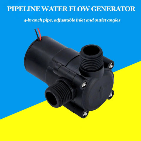 Three Point Five Watt Micro Hydro Generator With Adjustable Angles 4 Inch Pipe Water Turbine Durable Portable Hydro Power Station