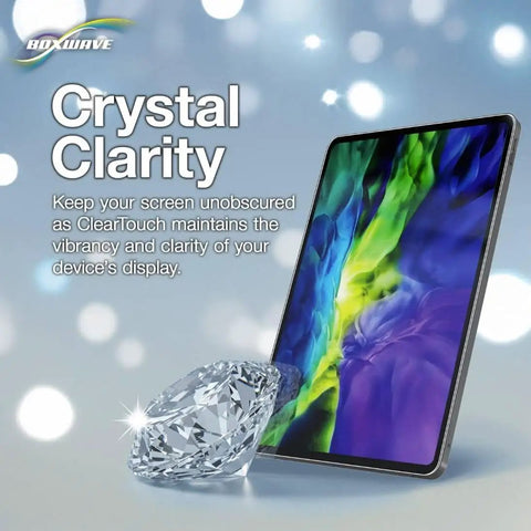 Bombproof ClearTouch ImpactShield Screen Protector for FLIR T540 beside a diamond illustrating clarity