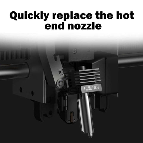 Front view of 2 Pack Hardened Steel 0.4mm Nozzle Hotend Kit for H2S H2D P2S Combo Printers showing heat block installation.