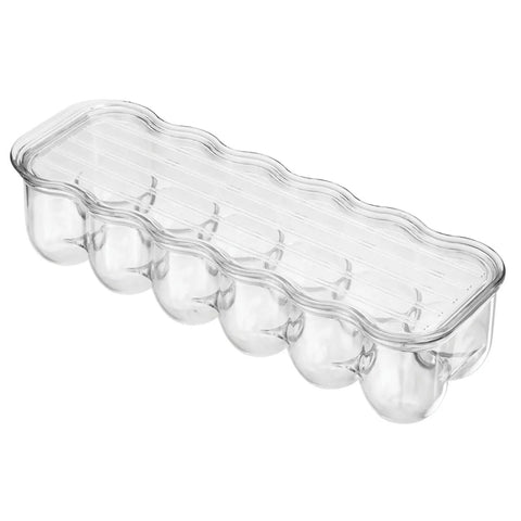 Stackable Clear Egg Organizer With Lid And Handle Fridge 12-Egg Tray Storage Bin for fresh easy access and neat fridge organization