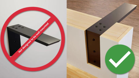 Rock Solid Heavy Duty Steel L Bracket Countertop Support 12 Inch shown with installation guideline for kitchen use.