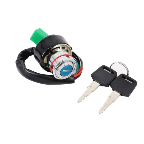 Universal Motorcycle Ignition Switch Lock Key Kit for Dirt Bikes, ATVs, and UTVs, 6 wire electric starter switch with keys.