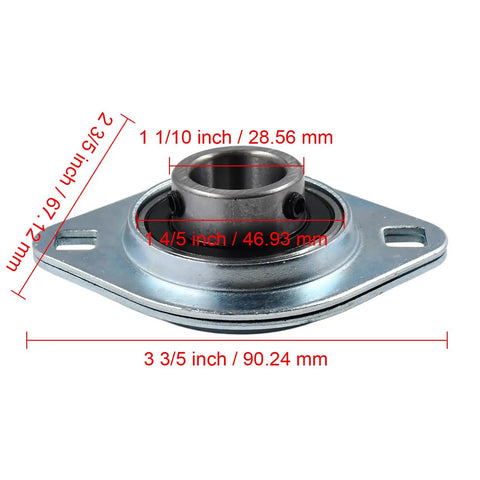 Three Quarter Inch Pressed Steel Flange Bearing Two Bolt Mounted SBPFL204-12 SBSFL204-12 with dimensions labeled