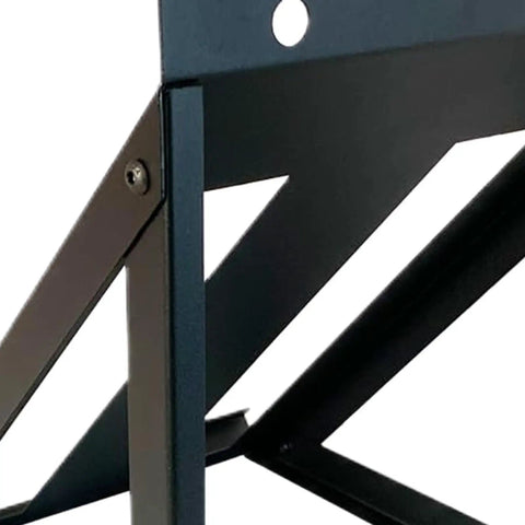 Close-up of Heavy Duty Wall Mount Tool Organizer with powder-coated black steel finish and mounting bracket detail.