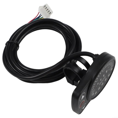 Upgrade Your E-ride With The Kt 900s Led Display Meter Showcasing Crisp Data, Smart Auto Power Off For Battery Care, And Precise Voltage Monitoring For 24V To 48V Bikes Keeping You Locked On The Road. black e-bike LED display with wired connector