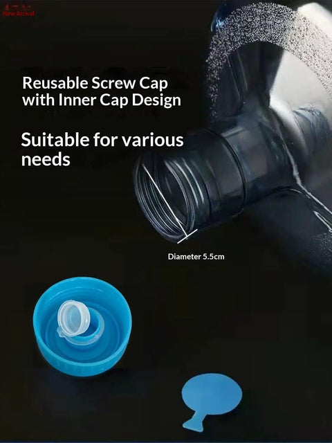 7.5 Liter Food Grade Plastic Water Storage Container With Handle Portable Transparent Blue Water Jug cap detail