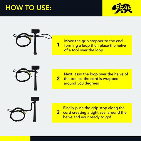 Tool Safety Lanyard With Carabiner Adjustable Loop For Working At Height 3 Ft Durable Pro Grade Lanyard usage instructions diagram