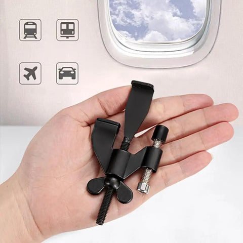 Heavy Duty Black Portable Door Lock With Adjustable No Drill Wing Design Provides Serious Room Security And Delivers Rock Solid Peace Of Mind For Travelers Living Alone held in hand.
