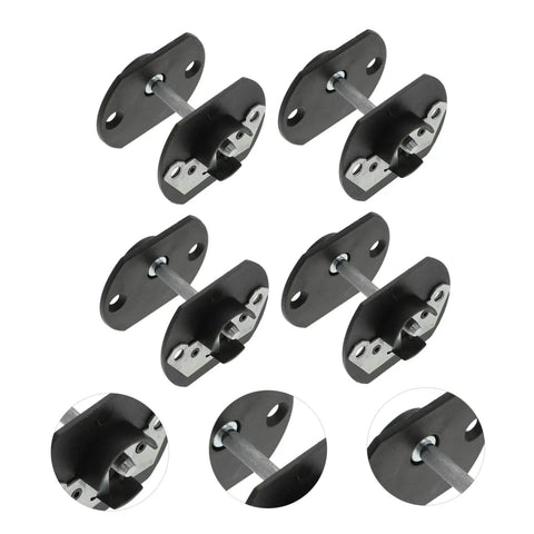 Top Shelf Pin Style Sectional Sofa Connectors Heavy Duty Couch Brackets Rock Solid Construction close-up view of black metal brackets