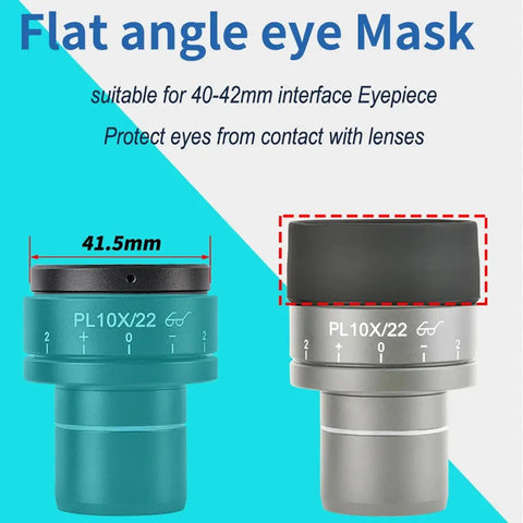 Two Piece Eyepiece Eyeshields Kit For Microscope Rubber Eye Cups Replacement 44mm Diameter Flat Angle Eyepiece Guards For 40 To 42mm Interface Stereo Microscope Accessory, black eyecup