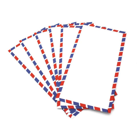 Air Mail Envelopes Bulk Pack 5 10 20 Pieces 115x225mm 4.53x8.86in with aviation stripes displayed in a fan arrangement