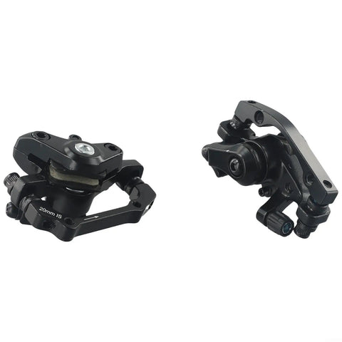 Heavy Duty Mechanical Disc Brake Kit With Aluminum Front Rear Calipers Dual Brake Levers 160Mm Rotors For Road Mountain Bikes Tool Free Assembly, black calipers angled view.