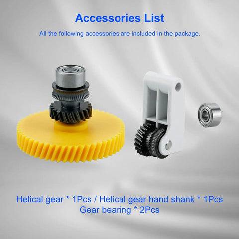 All Metal Hotend Upgrade Kit For P1S Direct Drive Extruder with helical gear components and bearings for Bambulab printers.
