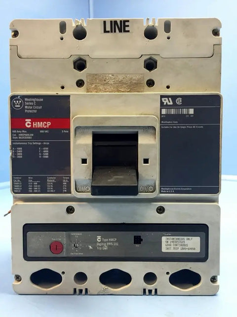 Hmcp600L6W Series C Motor Circuit Protector L Frame Industrial Circuit Breaker for heavy duty electrical panels, rear view