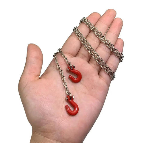Heavy Duty 1To10 Scale RC Tow Hook Kit With Beefy Steel Tow Chain And U Shaped Rescue Hook