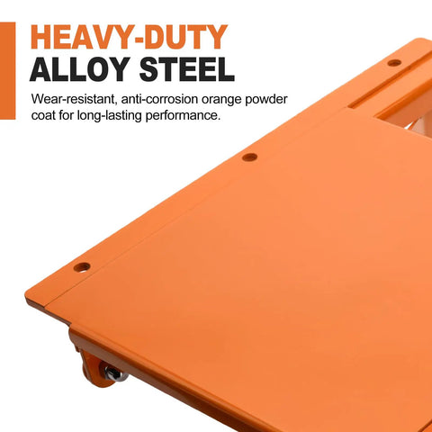 Solid Gear Sliding Grain Gate With Heavy Duty Discharge Chute For IBC Tote 9x9 showing heavy-duty orange powder-coated alloy steel surface.
