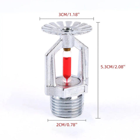 10 Piece Pendent Fire Sprinkler Heads With Slick Chrome Plating And Real Half Inch Npt Threads For Knockout 155 Degree Heat Response And Straight Up Fast Activation In Heavy Duty Builds with red glass bulb