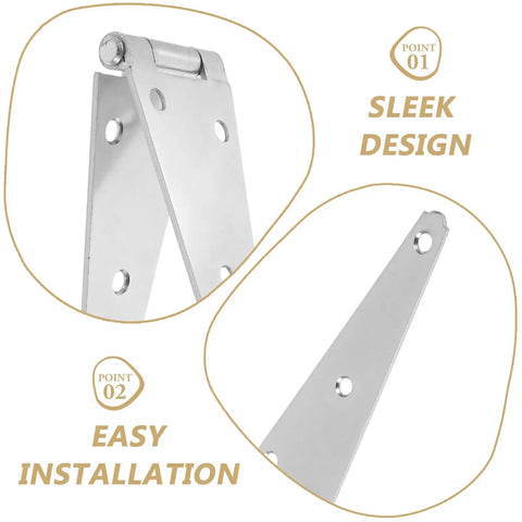 Heavy Duty Galvanized Iron Door Hinge With Wear Resistant Protective Coating Slotted Bearing For Outdoor Use close-up view with sleek design