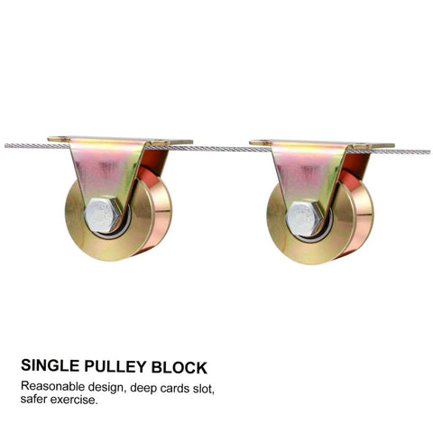 Two Pack Beefy Heavy Duty Steel Pulley Block Swivel Wheel Set For Sliding Doors Track Systems Barn Gates And Garage Applications V Shaped Groove Wheel Replacement Part