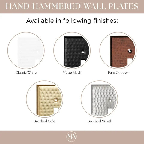 Hand Hammered Copper 2 Gang Light Switch Cover Plate Made To Last With A Rich Patina Over Time Premium Decorative Boss Look Wall Plate For Electric Outlets And Switches Outlet Covers Pack Of 1, finishes shown