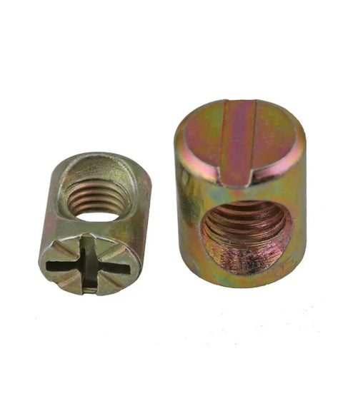 Heavy Duty Barrel Nuts and Cross Dowels Slotted M6 M8 Zinc Plated Furniture Hardware Set for Beds Chairs Cabinets Easy Install