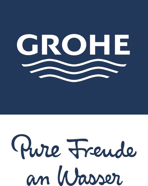 GROHE logo with 'Pure Freude an Wasser' slogan below in blue and white.