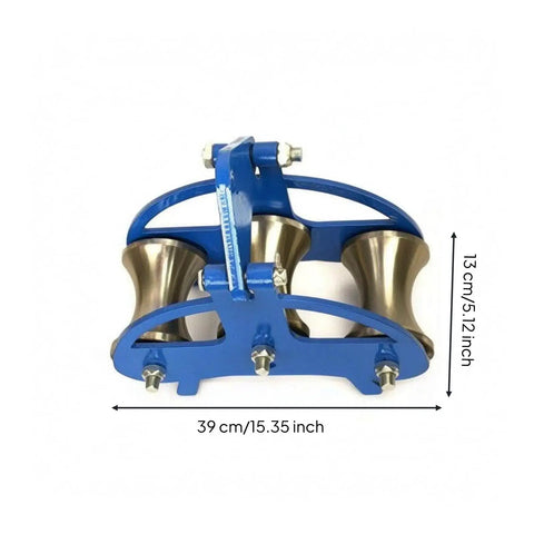 Heavy Duty Cable Pulley Roller Guide Block Sheave With Thick Plate Frame And Smooth Steel Wheel Built To Last For Utility Crews, Three-Wheel Steel Wheel System With 130Mm And 100Mm Diameters For Easy Line Routing Through Turns And Wells, 39cm wide