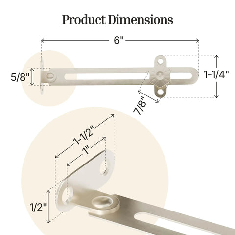 Diagram of 6 Inch Adjustable Friction Lid Stay With Knob For Easy Positioning Right Or Left Hand Lid Support Hinge For Antique Furniture